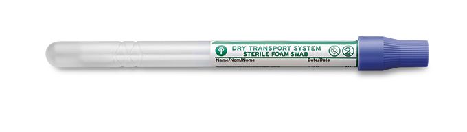 Puritan 25 - 1506 2PF BT 6 in Sterile Standard Double Foam Swab w/ Plastic Handle & Dry Transport Tube, Purple Cap, 2 Applicators MTESolutions