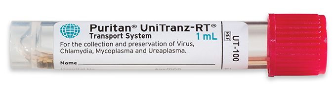 Puritan UT - 100 Puritan UniTranz - RT 1ml Universal Transport Solution - Vial Only, No Swab, Red Cap MTESolutions