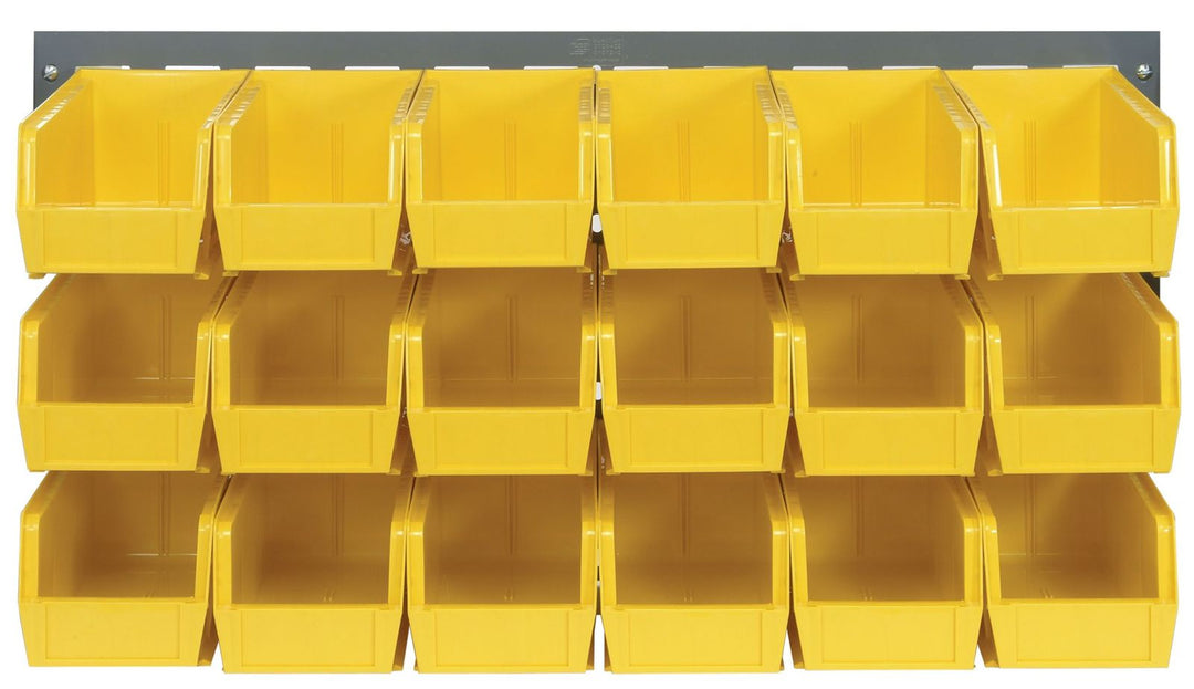 Quantum Storage Systems QLP - 3619 - 230 - 18YL Louvered Panel, Wall Mount with 18 Yellow Bins MTESolutions