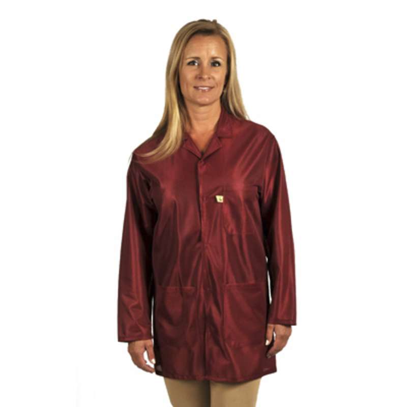 Tech Wear LIJ - 33, Traditional, Esd - Safe Jacket, Ivx - 400, Burgundy MTESolutions