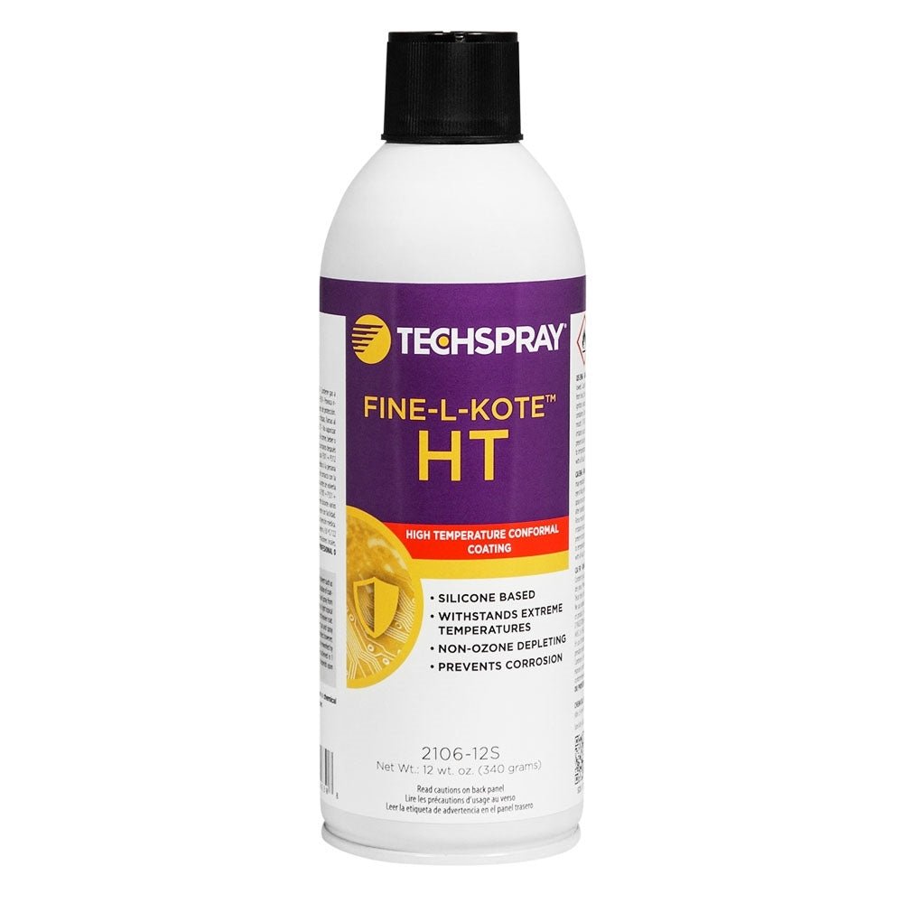 Techspray 2106 - 12S Fine - L - Kote HT High Temp Silicone Conformal Coating - 12 oz Aerosol / 12 per case MTESolutions