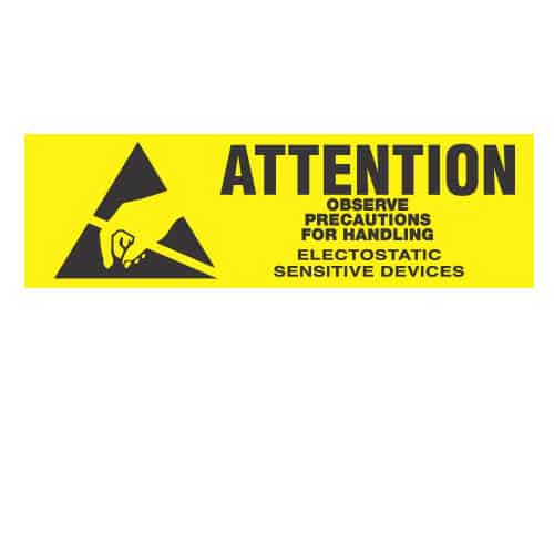Transforming Technologies 5/8 X 2, "Attention Observe Precautions For Handling Electrostatic Devices" MTESolutions