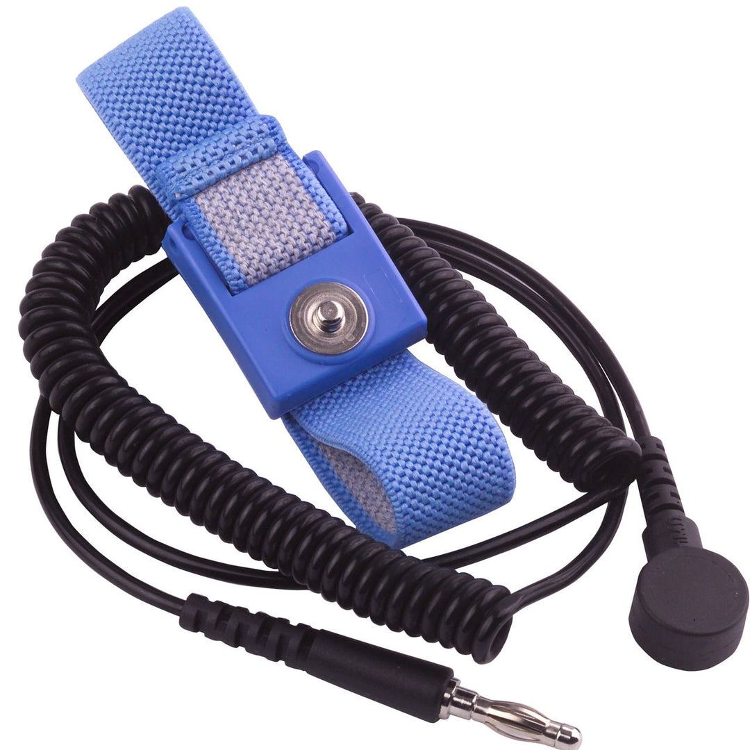 Transforming Technologies Transorming Technologies WB1637, Wrist Strap Set, Black, 6', 4mm Blue Fabric Band, Pack of 10 MTESolutions