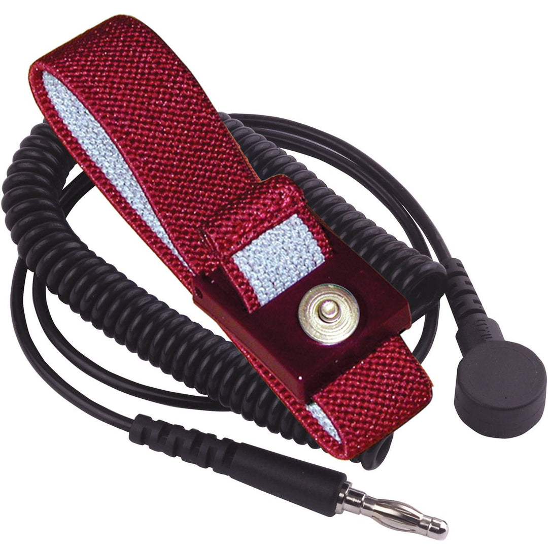 Transforming Technologies WB2643, Wrist Strap Set, Black, 12', 4mm Maroon Fabric Band, Pack of 10 MTESolutions