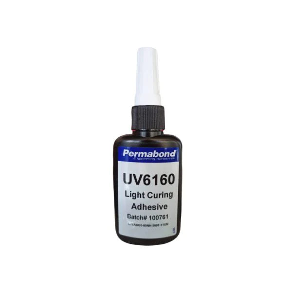 Permabond UV061600050B0101, UV6160 UV-Cured Adhesive, 50ml Bottle, Case of 10
