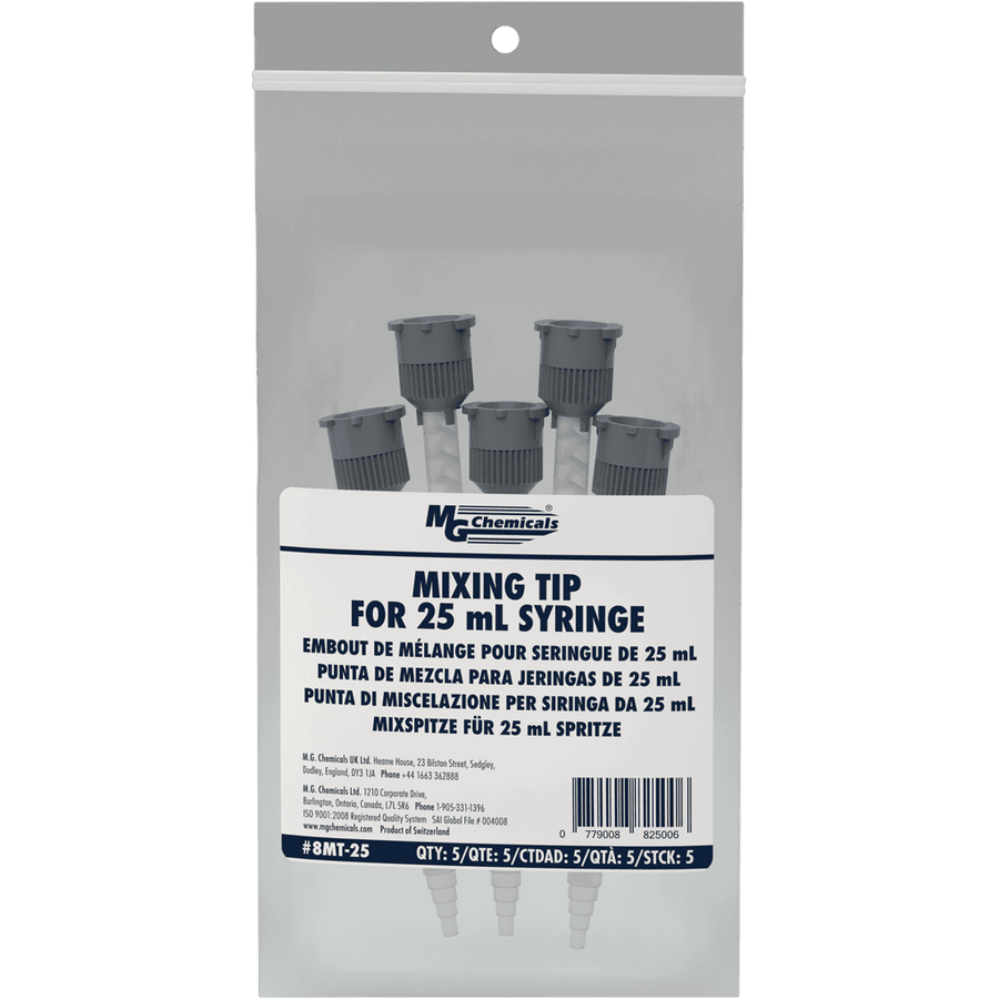 MG Chemicals 8MT-25, Mixing-Tip for 25ml Syringe, 5 Pack, Case of 10 Packs