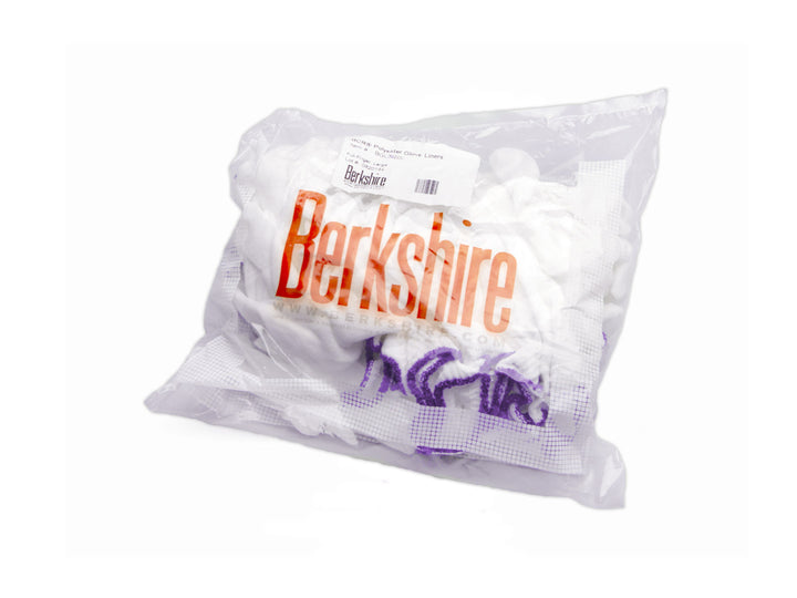 Berkshire BGL3U20L BCR® Ultra Full-Finger Polyester Glove Liners, Size Large, Qty 200 Pairs