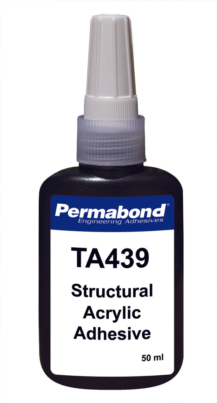 Permabond TA004390050B0101, TA439 Toughened Acrylic Adhesive, 50ml Bottle, Case of 10