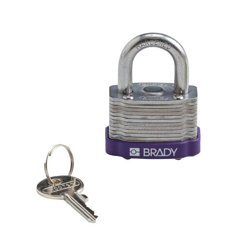 123273 Purple Key Retaining Steel Padlock