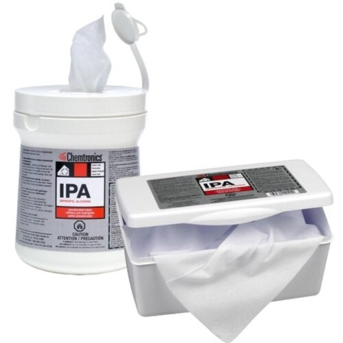 Chemtronics SIP100P, Ipa Presaturated Wipes, 100/Tub, Case of 6 Tubs