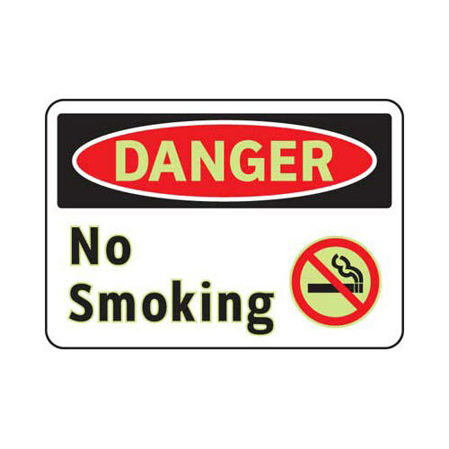 Brady 102494, DANGER No Smoking w/ No Smoking Symbol Sign, 7" H x 10" W x 0.035" D, Aluminum