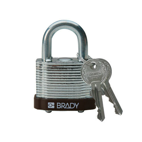Brady 101957, Standard Safety Steel Padlocks, 0.75in, Steel Shackle KD Brown