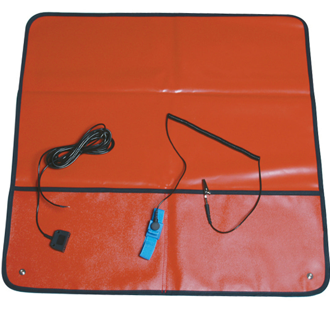 2' X 2' Field Kit, Red, 2 Male 10Mm Snaps, Wrist Band Set, Bull Dog Ground Cord