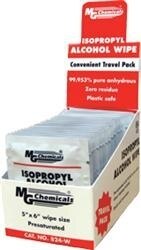 MG Chemicals 824-WX50, 99.9% Isopropyl Wipes, 50 Individual Wipes/Box, Case of 5 Boxes
