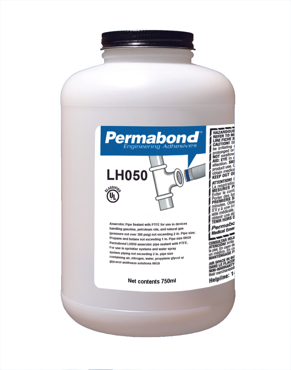Permabond AA000500750B0101, LH050 Anaerobic Threadsealant, 750ml Bottle, Case of 12