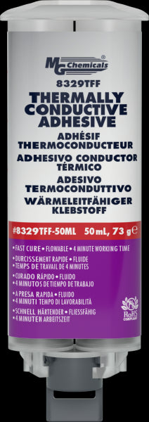 MG Chemicals 8329TFF-50ML, Fast Cure Thermal Adhesive, 45ml Dual Cartridge, Case of 6