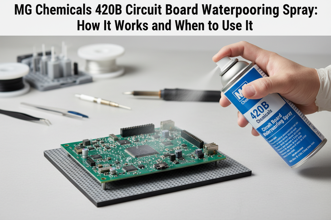 Applying MG Chemicals 422B silicone modified conformal coating to a PCB circuit board