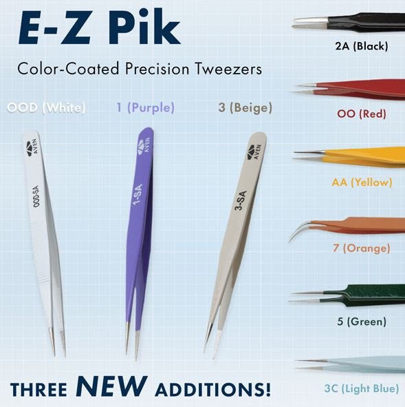 E-Z Pik: Color-Coated Precision Tweezers from Aven - MTESolutions