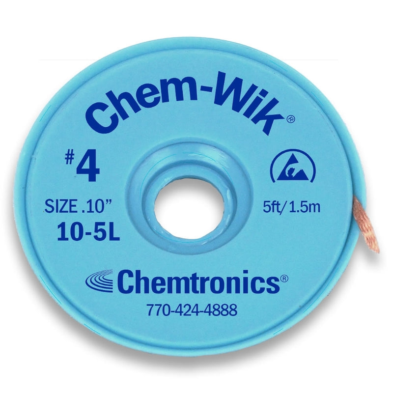 Chemtronics 10-100L, Chem-Wik Rosin Flux Desoldering Wick, 100&