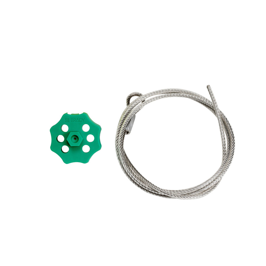 Brady 122255, Double Hex Green Spin Cable Lockout with 59" Cable