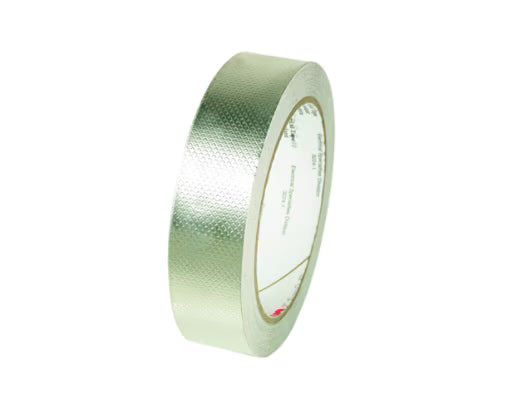 3M 7010397209 Embossed Tin-Plated Copper Foil EMI Shielding Tape 1345, 3-1/2 in x 60 yd, 3 in Paper Core, 3 Rolls/Case