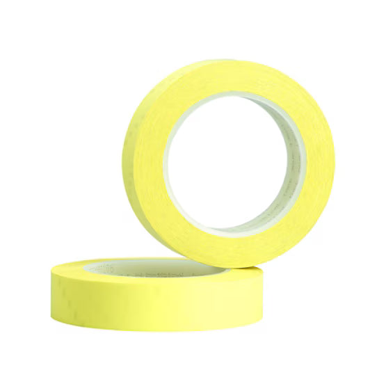 3M 7100088176 Polyester Film Electrical Tape 1350F-2, Yellow, 1/2 in x 72 yd, 3-in core, 24 Rolls/Case