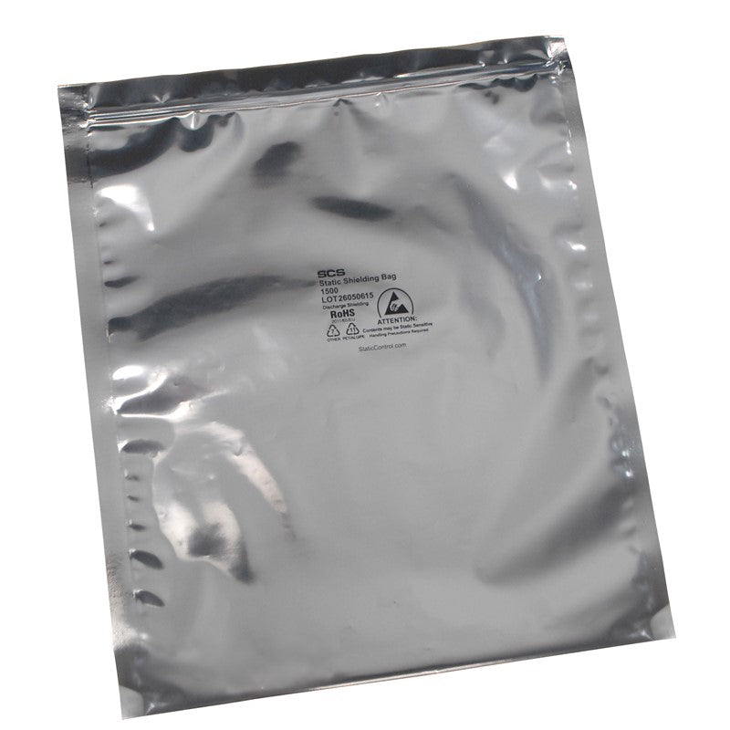 SCS 150Z1818 Static Shield Bag, 1500 Series Metal-Out Zip, 18 x 18 in, 100 Ea