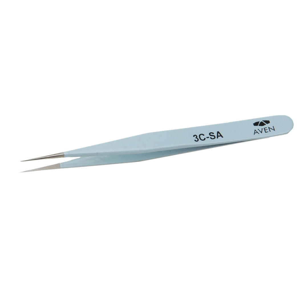 Aven Tools 18056EZ, E-Z Pik Tweezers 3C, Light Blue