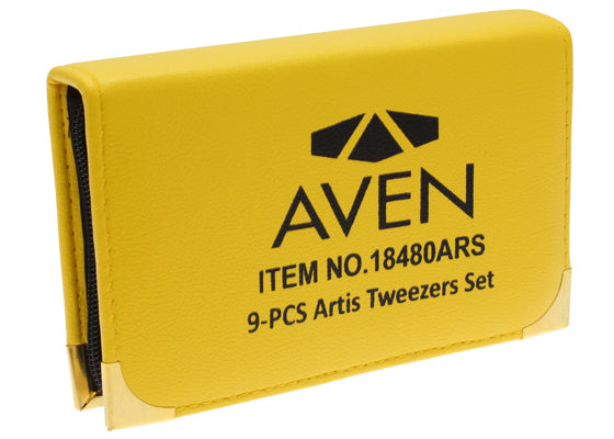 Aven Tools 18480ARS, Artis 9-Piece Tweezers Set with Case