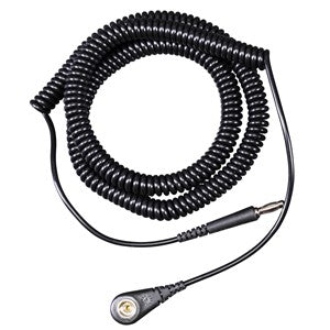 Desco 19864, COILED GROUND CORD, 12FT, WITH 7MM SNAP
