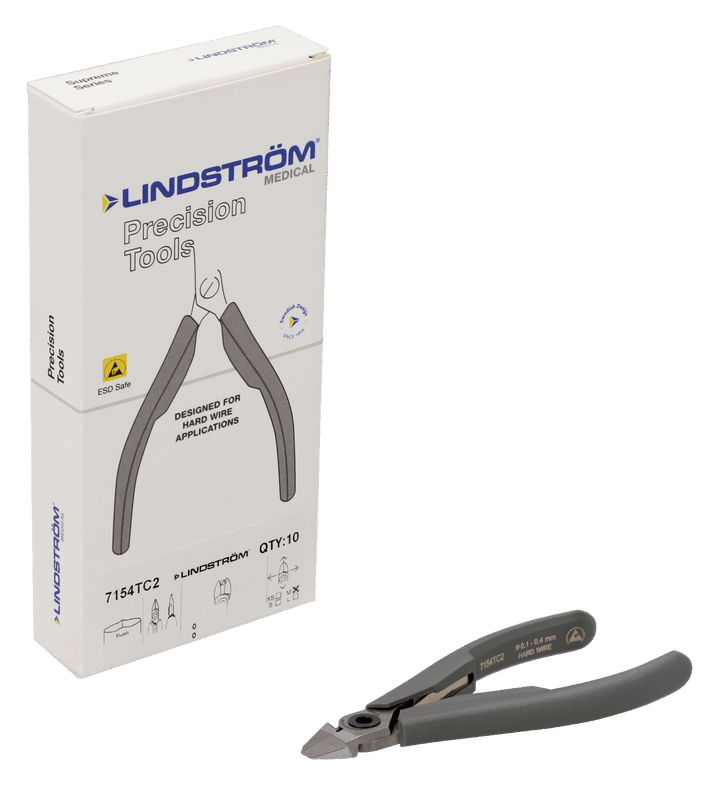 Lindstrom 7154TC2, Precision Carbide Diagonal Cutters, Tapered Relieved Head