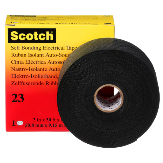 3M 7000007286 Scotch® Rubber Splicing Tape 23, 3/4 in x 30 ft, Black, 1 roll/carton, 20 rolls/case