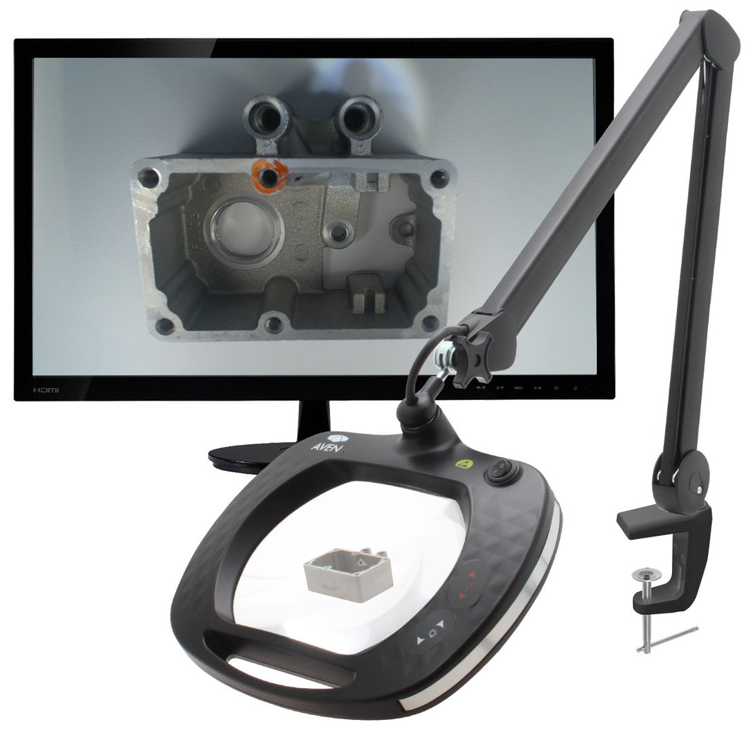 Aven Tools 26512-CAM, Mighty Vue Inspector 5 Diopter [2.25x] Magnifying Lamp, HD Camera, ESD Safe