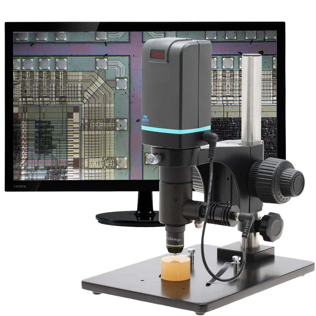 Aven 26700-425 Cyclops Digital Metallographic Microscope, 284x–2042x with 4x, 10x, and 20x Lenses