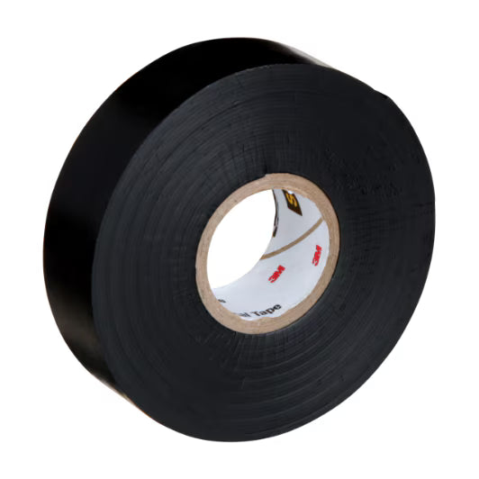 3M 7000058491 Linerless Electrical Rubber Tape 2242, 3/4 in x 15 ft, 1 in core, Black, 1 roll/carton, 24 rolls/case