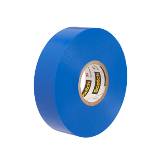 3M 7100169429 Temflex Vinyl Electrical Tape 165, Blue, 3/4 in x 60 ft (19 mm x 18 m), 6 mil, 100 Rolls/Case