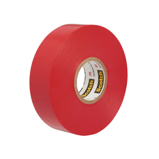 3M 7000132636 Scotch® Vinyl Color Coding Electrical Tape 35, 1/2 in x 20 ft, Red, 10 rolls/carton