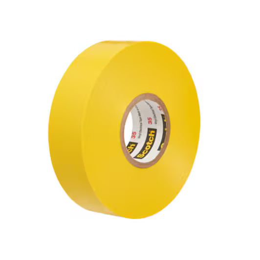 3M 7000006096 Scotch® Vinyl Color Coding Electrical Tape 35, 3/4 in x 66 ft, Yellow, 10 rolls/carton,