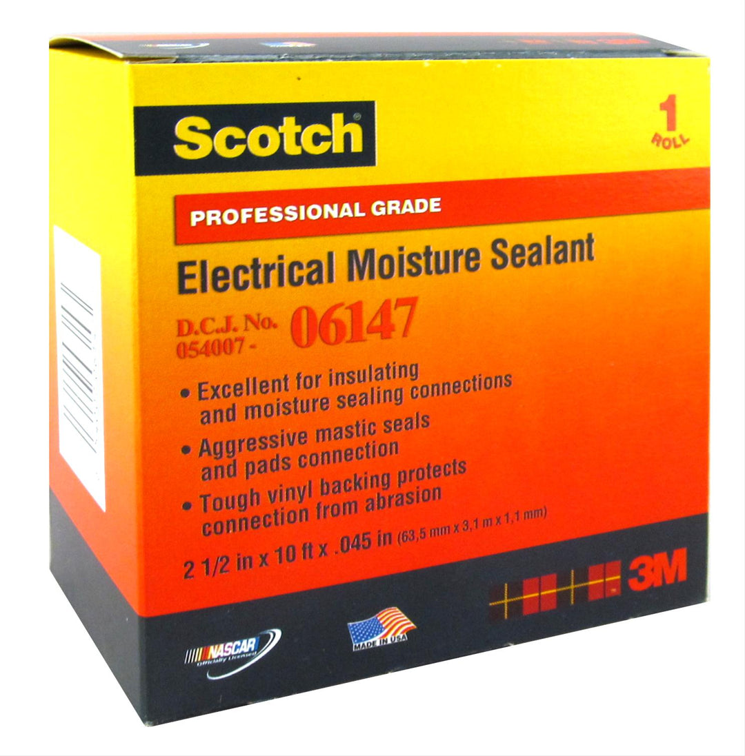3M 7000005872 Scotch® Electrical Moisture Sealant Roll 06147, 2 - 1/2 in x 10 ft, Black, 1 roll/carton, 10 rolls/Case MTESolutions