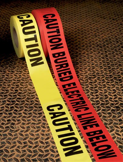 3M 7000031679 Scotch® Buried Barricade Tape 302, CAUTION BURIED ELECTRIC LINE, 3 in x 1000 ft, Red, 8 rolls/Case MTESolutions