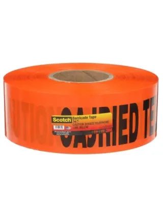 3M 7000133185 Scotch® Buried Barricade Tape 367, CAUTION BURIED TELEPHONE LINE BELOW, 3 in x 1000 ft, Orange, 8 rolls/Case MTESolutions