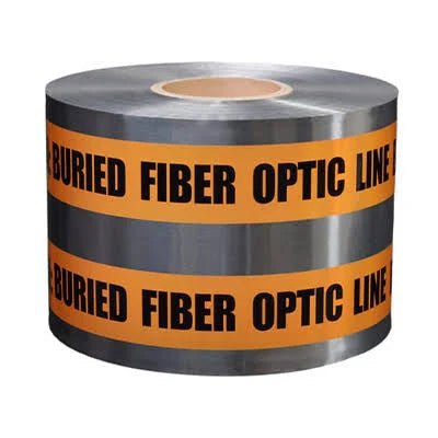 3M 7000133189 Scotch® Buried Barricade Tape 371, CAUTION BURIED FIBER OPTIC LINE BELOW, 6 in x 1000 ft, Orange, 4 rolls/Case MTESolutions