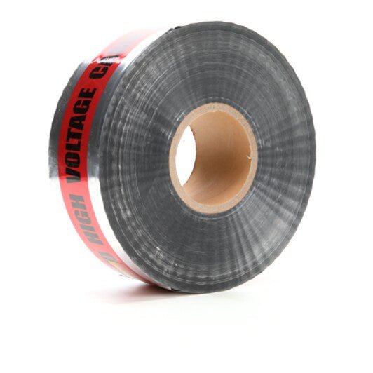 3M 7000133220 Scotch® Detectable Buried Barricade Tape 412, CAUTION BURIED HIGH VOLTAGE CABLE BELOW, 3 in x 1000 ft, Red, 8 rolls/Case MTESolutions