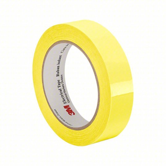 3M 7100148872 Polyester Film Electrical Tape 1318 - 1, Yellow, 1/2 in X 72 yd, 3 - in paper core, Log roll, 24 Rolls/Case MTESolutions