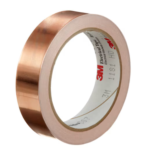 3M 7000132169 EMI Copper Foil Shielding Tape 1181, 1 in x 18 yd (25,40 mm x 16,5 m), 9 per case