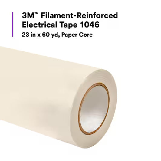 3M 7100002893 Filament-Reinforced Electrical Tape 1046, 23 in x 60 yd, Paper Core, 1 Roll