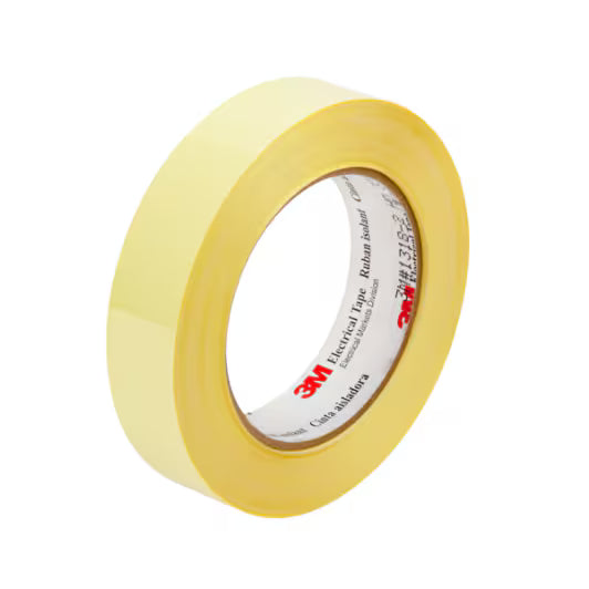 3M 7010293626 Polyester Film Electrical Tape 1350F-2, 50M, Yellow, 24 in X 72 yds, 3-in paper core, Log roll, 1 Roll/Case