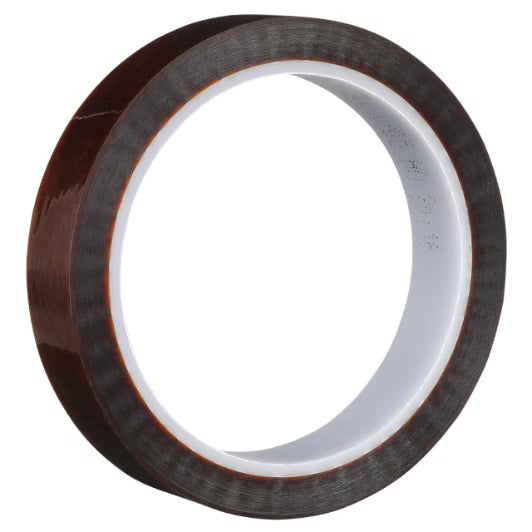 3M 7010320109 Polyimide Film Electrical Tape 1205, 3/4 in X 36 yds, RAZOR SLIT, 3-in plastic, Mini-Case 0f 12 rolls