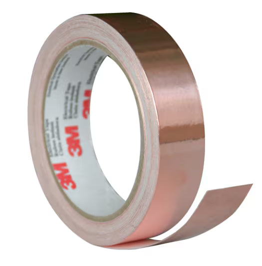 3M 7010350363 EMI Copper Foil Shielding Tape 1181, 1/8 in x 18 yds, Mini case, Bulk - 48 Rolls