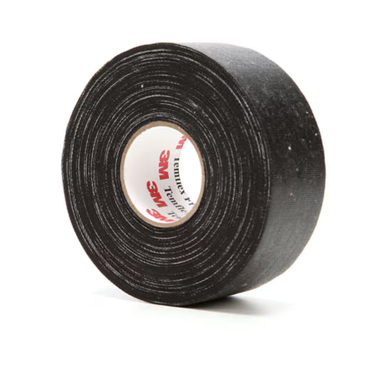 3M 7100009255 Temflex™ Cotton Friction Tape 1755, 1-1/2 in x 82-1/2 ft, Black, 30 rolls/Case